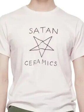 Tom Sachs Satan Ceramics Skinny Tee in Pink XS